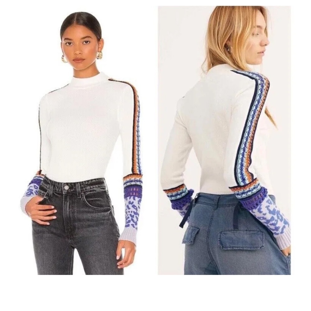 Comfortable stretchy, Free People embroidered shirt